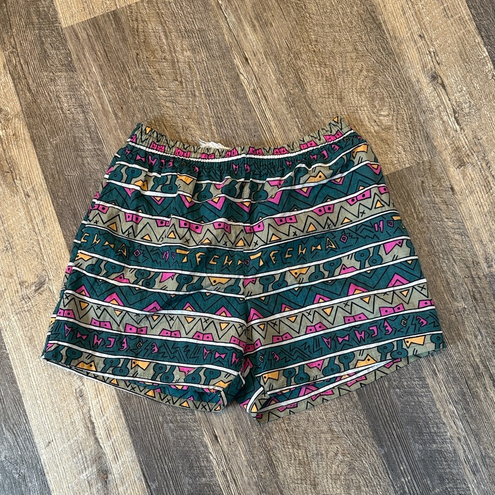 Vintage 90s Gitano Athletic Shorts with Geometric Aztec Pattern Techna Keith Men